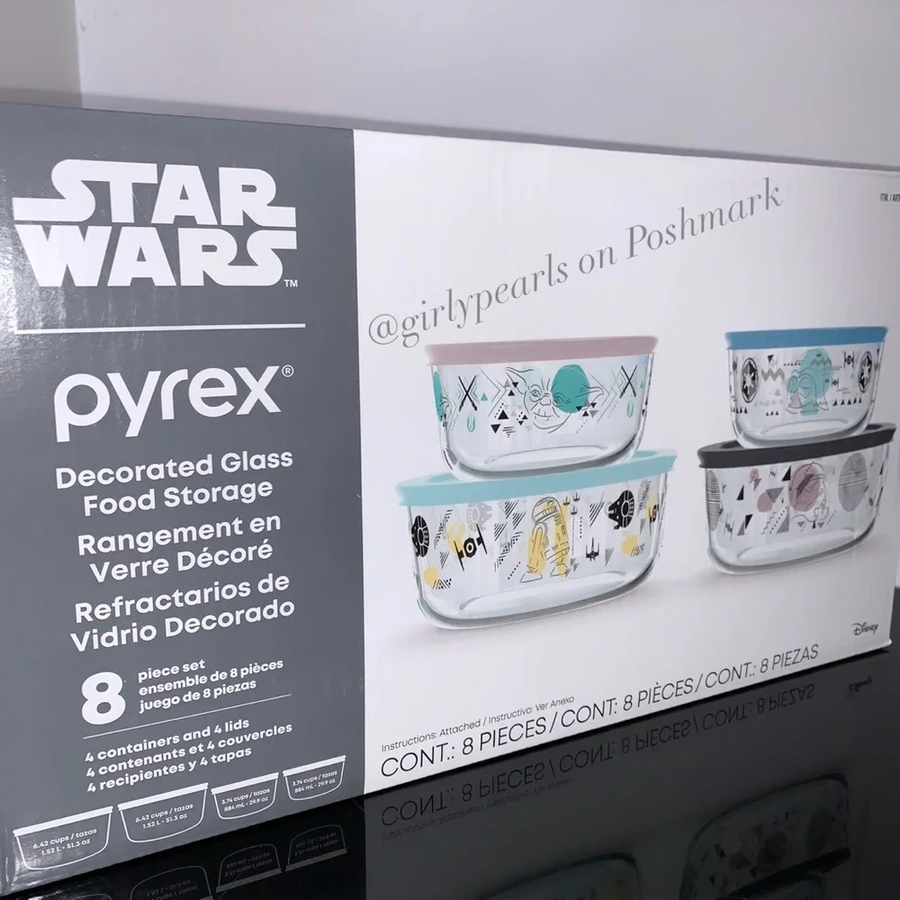Pyrex Star Wars Containers 8 Piece Set NEW - Picture 3 of 5